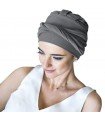 Turbante oncológico Confort bambú gris marengo