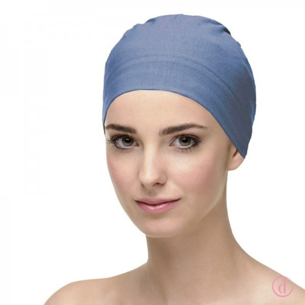 Gorro oncológico NATALIA Bambú para dormir Azulón