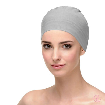 Gorro oncológico NATALIA Bambú para dormir Gris Perla