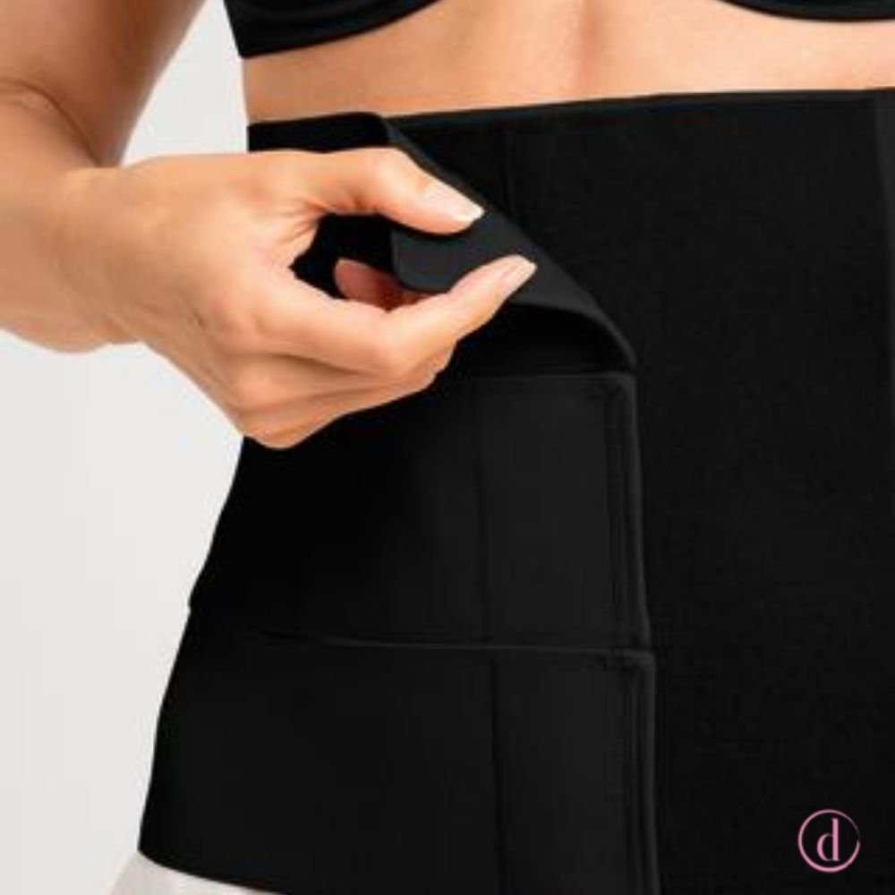 Vendaje Abdominal faja reconstrucción mama negro