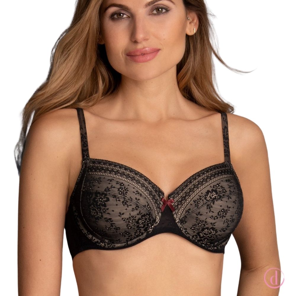 Anita Sujetador mastectomía FLEUR con aros negro