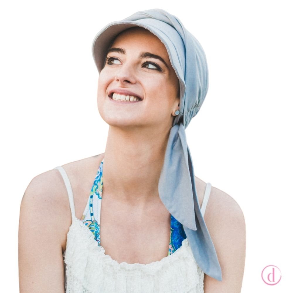 Gorra oncológica Amalfi gris perla