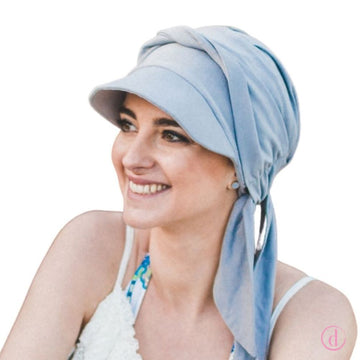 Gorra oncológica Amalfi gris perla