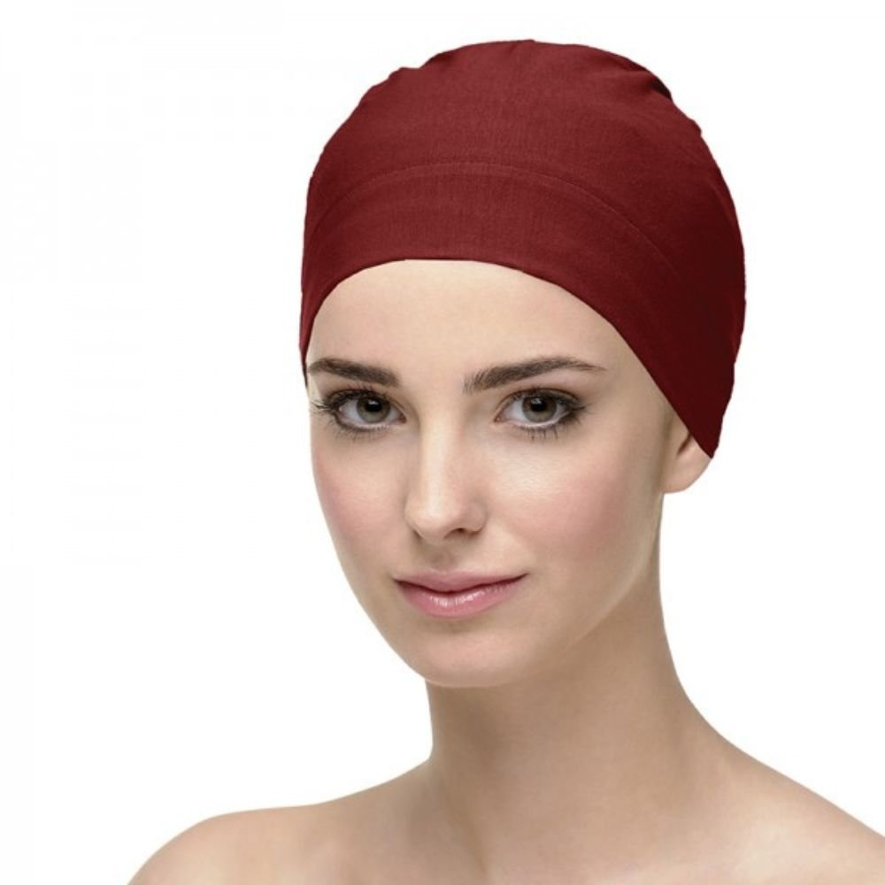 Gorro oncológico NATALIA Bambú para dormir Burdeos