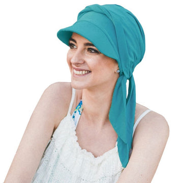 Gorra oncológica Amalfi Aguamarina