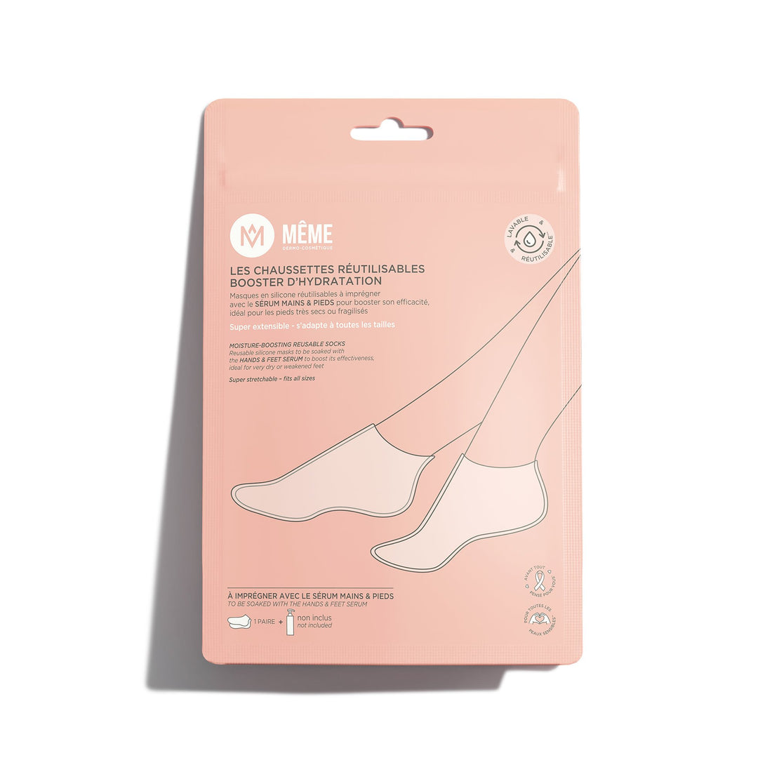 Calcetines reutilizables de silicona MÊME para hidratar pies secos durante quimioterapia