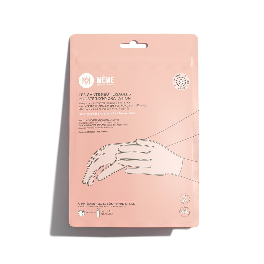Guantes y calcetines reutilizables MÊME de silicona para hidratar manos y pies secos durante quimioterapia