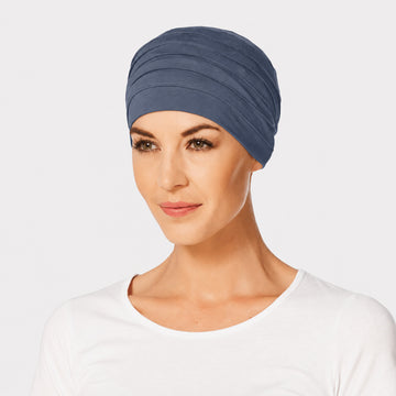 Yoga Turban 0168 azul | Turbante oncológico de bambú