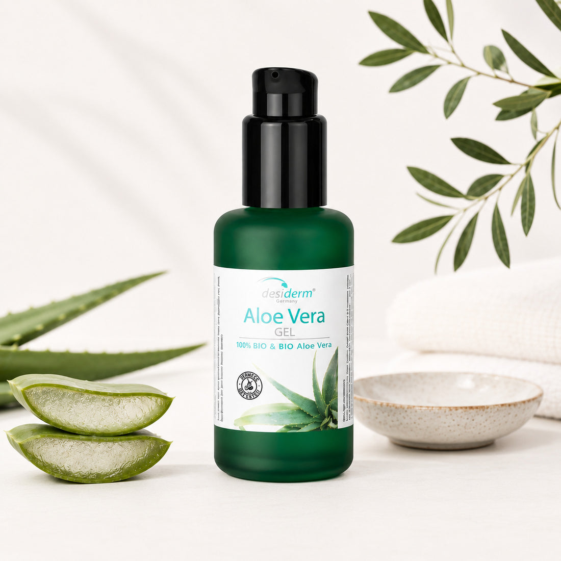 Gel de Aloe Vera Bio Desiderm para hidratar y calmar la piel sensible
