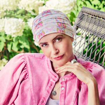 HocYoga Turban Crocus Kaleidos de Christine Headwear turbante oncológico de bambú con estampado floral