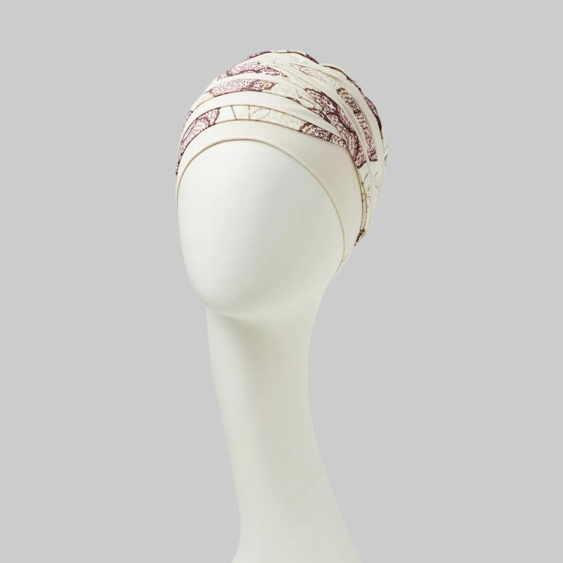 Shanti Turban Blooming Pinks de Christine Headwear turbante oncológico de bambú con estampado floral rosa