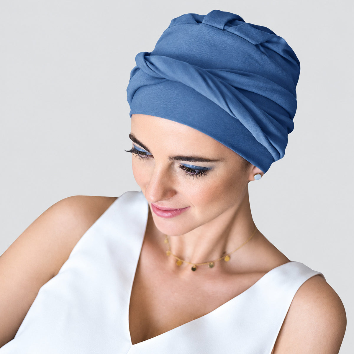Turbante oncológico Confort bambú Azulón