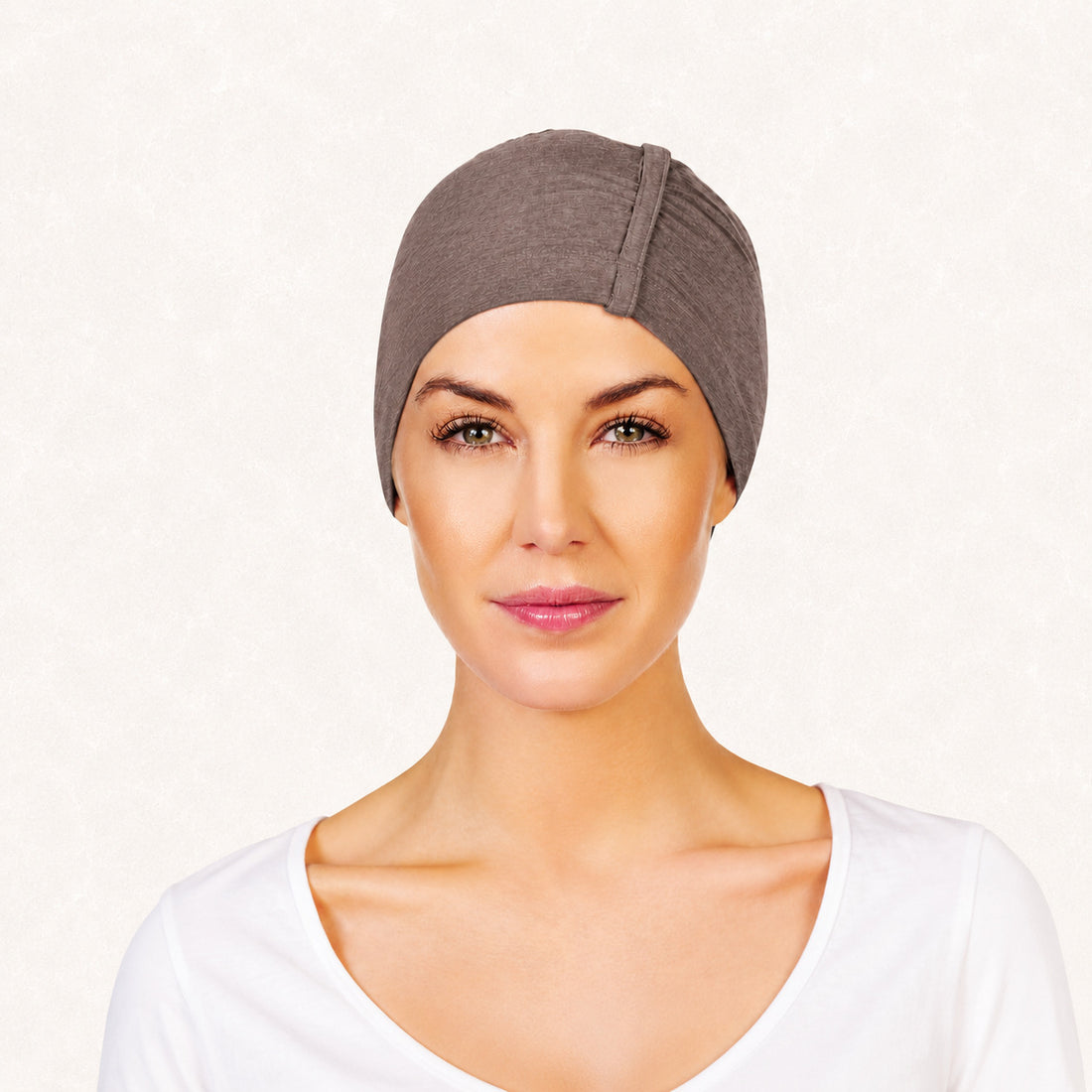 Chandra Night Cap Warm Brown Melange gorrito de dormir de bambú Christine Headwear color marrón jaspeado