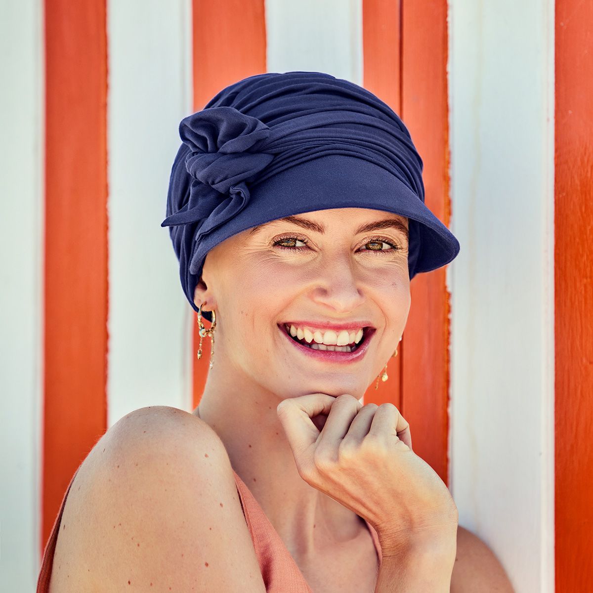 Hoc Briana Navy - Gorra oncológica con visera SPF 50+