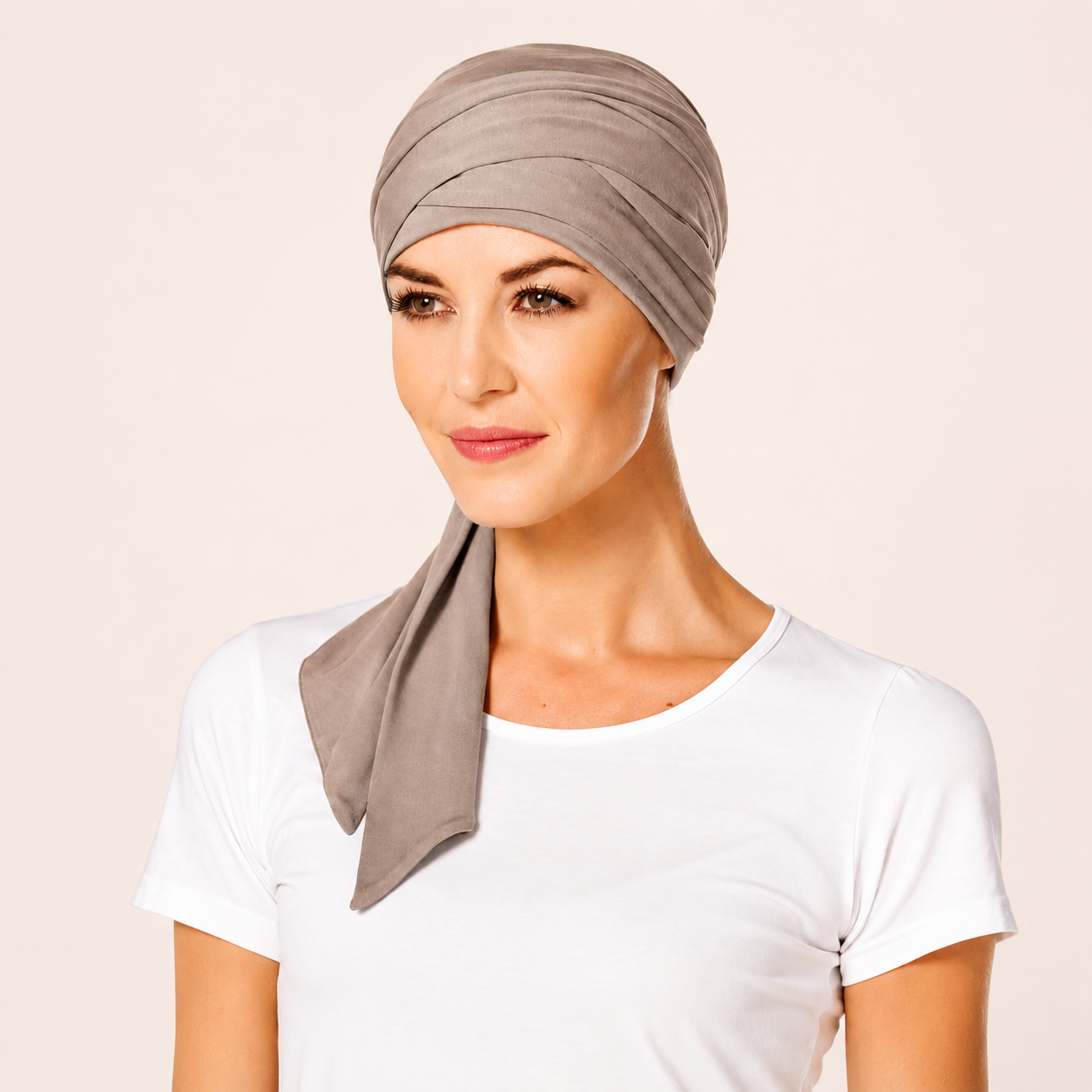HocMantra Scarf Marrón Claro - Pañuelo oncológico multifunción