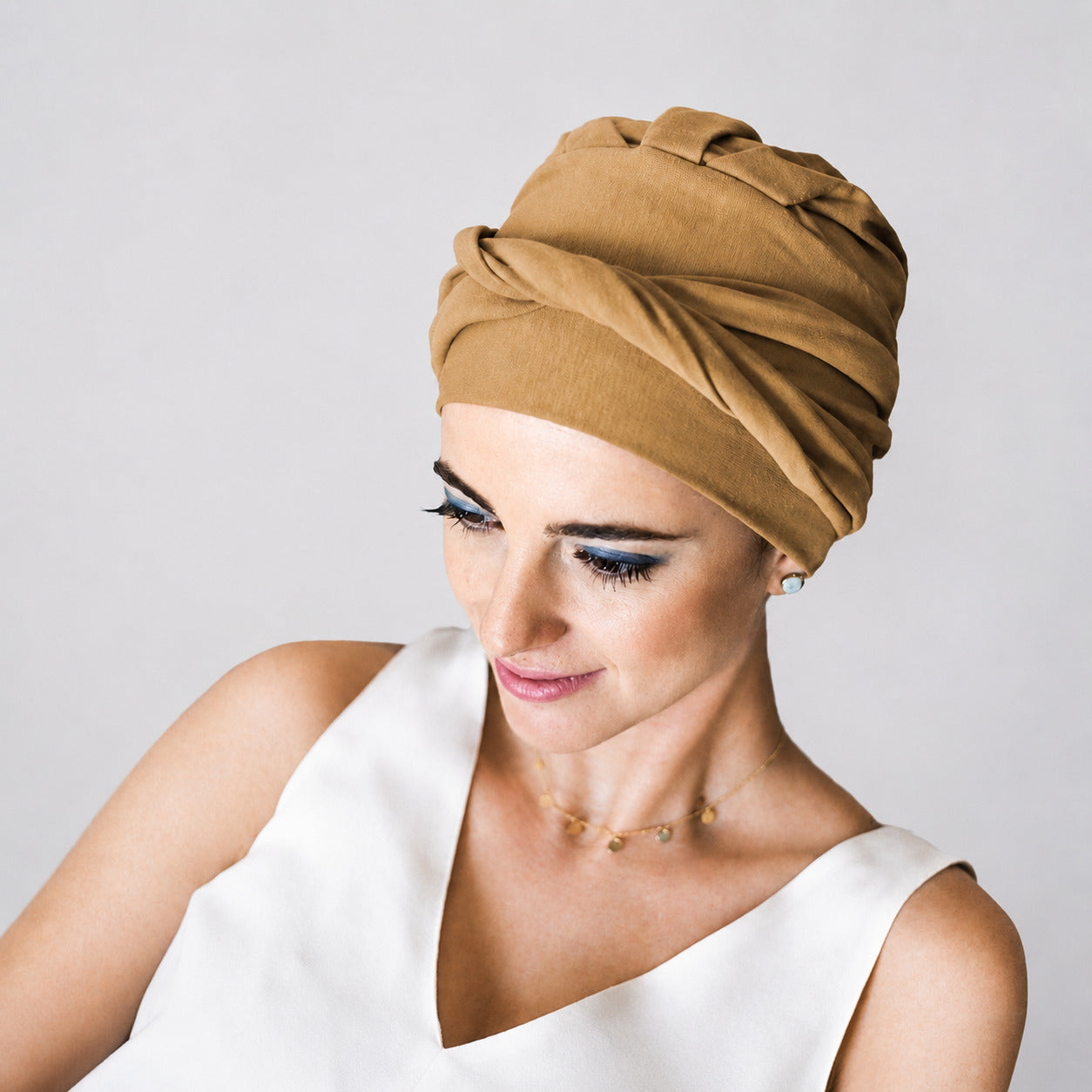 Turbante oncológico Confort algodón Camel