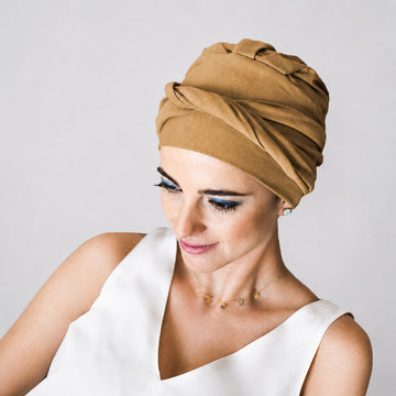 Turbante oncológico Confort algodón Camel