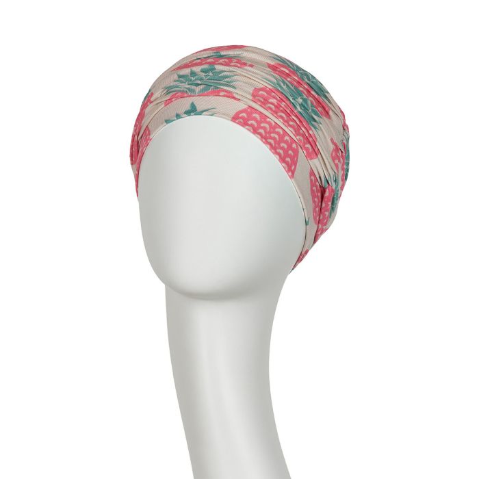 Karma Turban Pineapple Print turbante oncológico de bambú Christine Headwear estampado tropical