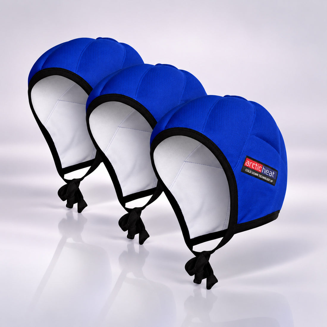 Pack de 3 gorros fríos azules Arctic Heat para quimioterapia