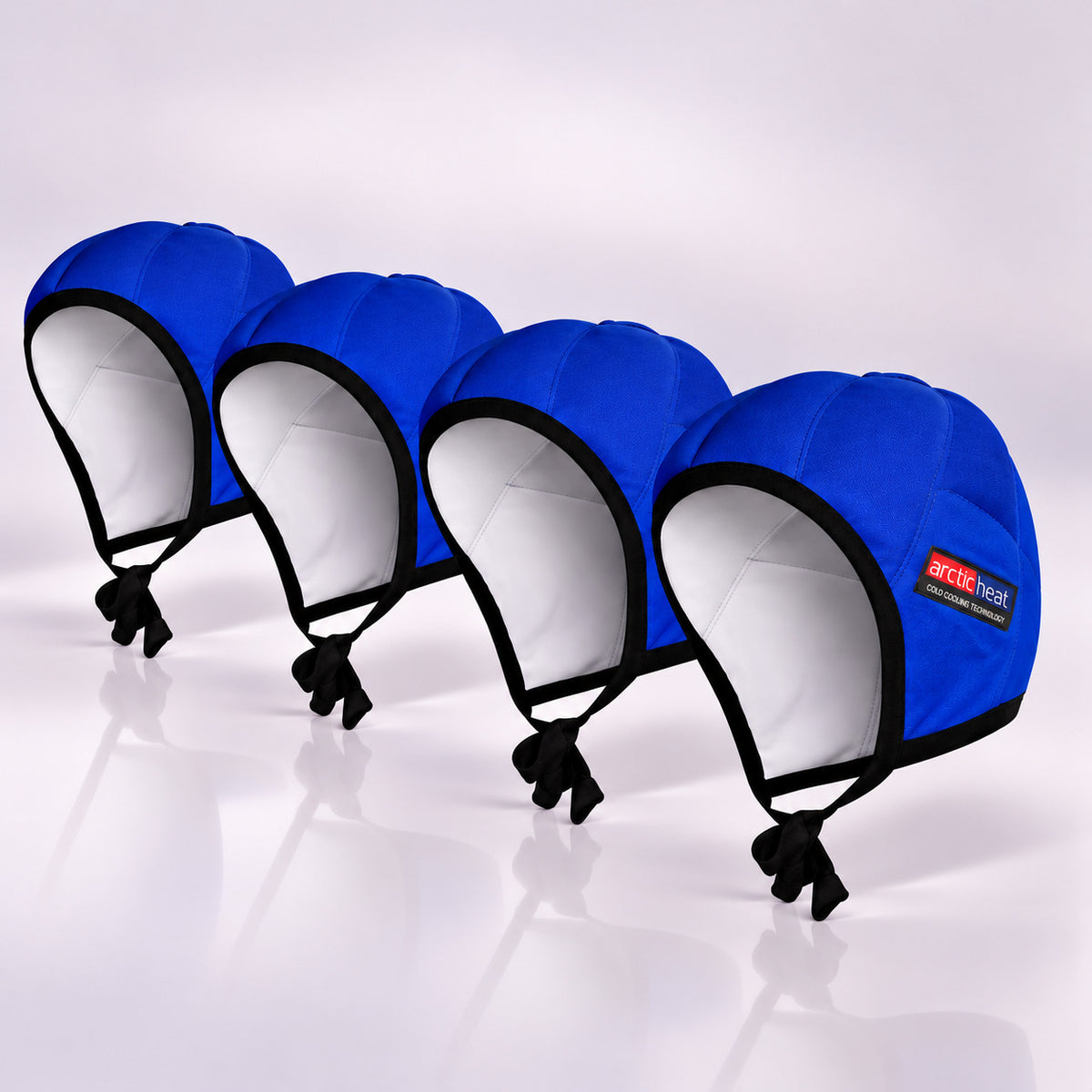 Pack de 4 gorros fríos azules Arctic Heat para quimioterapia