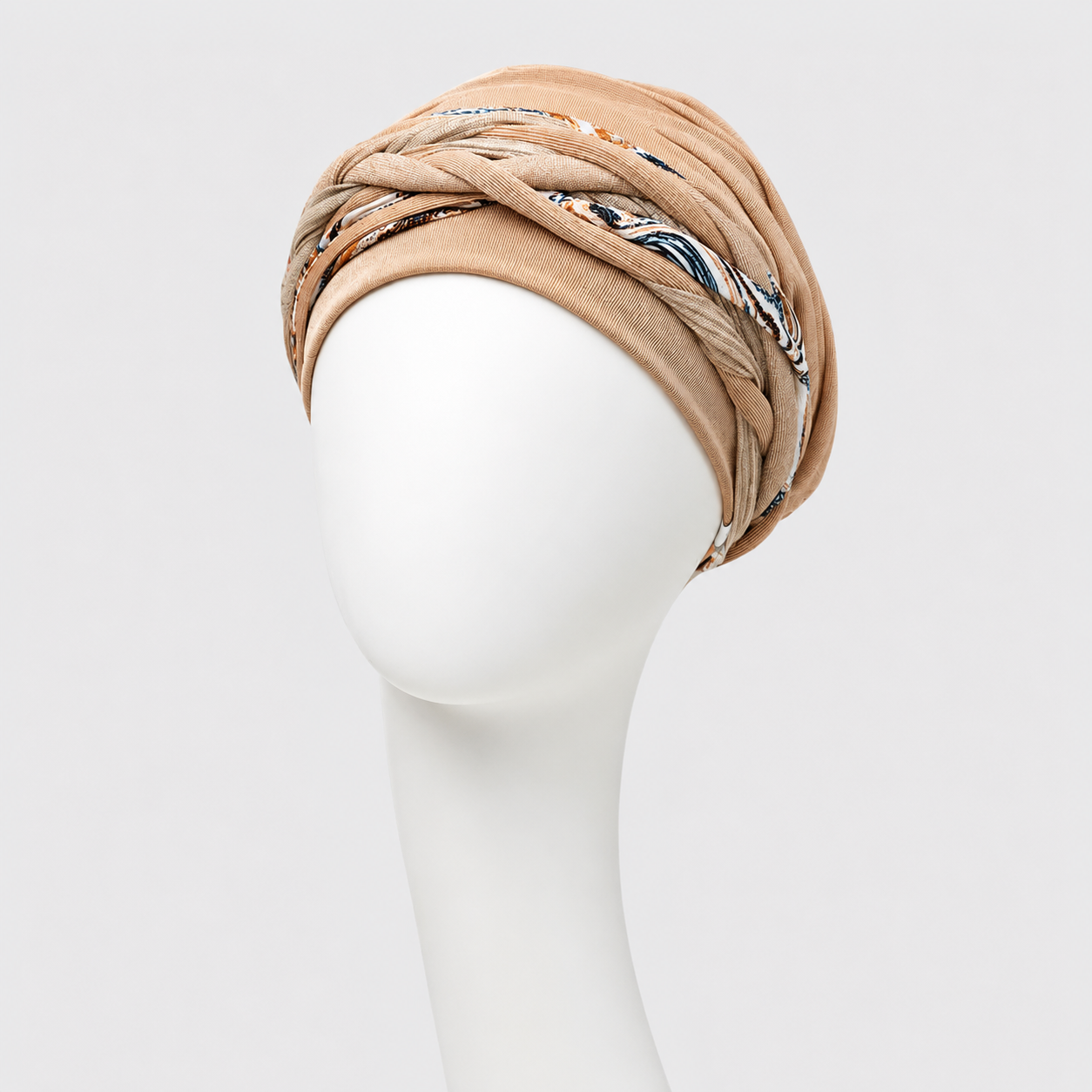 Scarlett Boho Turban Set 2 en 1  Toffee & Caramel Mix
