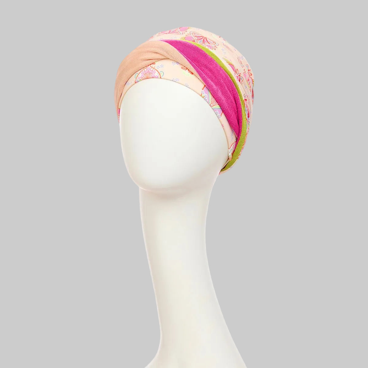 Shakti Turban Crocus Kaleidos | Turbante oncológico de bambú con banda reversible