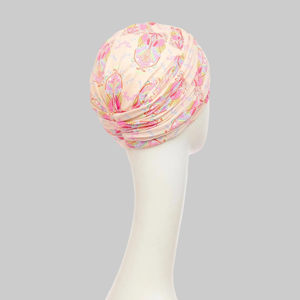 Shakti Turban Crocus Kaleidos | Turbante oncológico de bambú con banda reversible