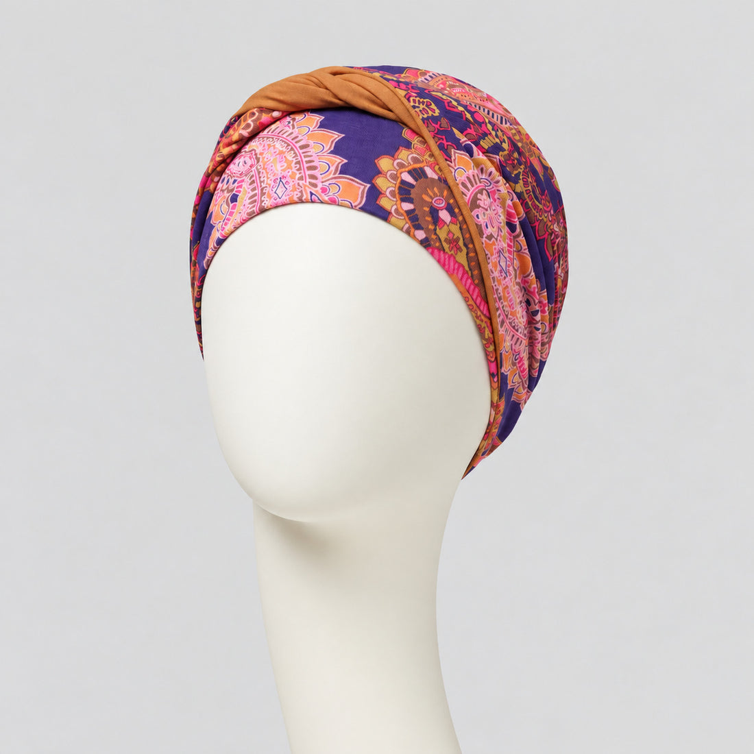 Shakti Turban 0794 Paisley Swirls | Turbante oncológico de bambú con banda reversible