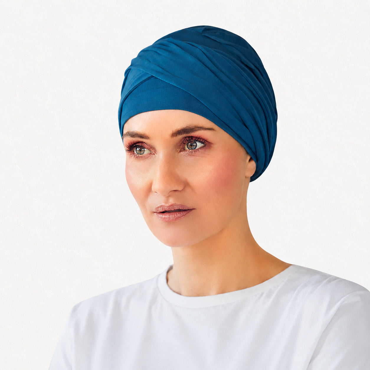 Shakti Turban 0295 Ocean Blue | Turbante oncológico de bambú