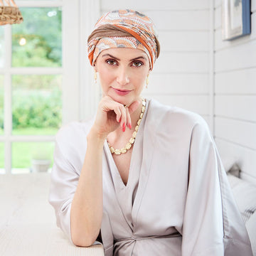 Shakti Turban Orange Elements de Christine Headwear con banda reversible y tejido de bambú Caretech®
