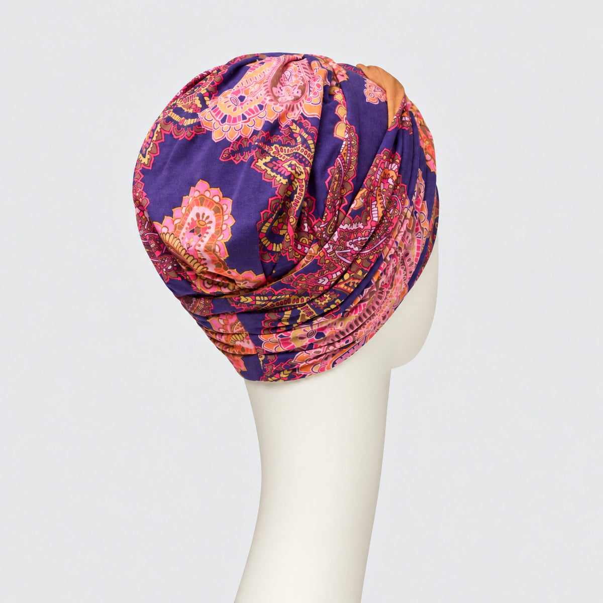 Shakti Turban 0794 Paisley Swirls | Turbante oncológico de bambú con banda reversible