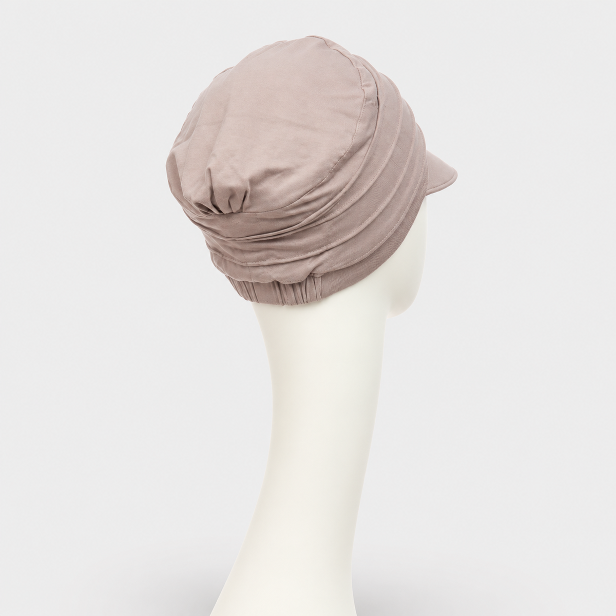 Vista posterior del gorro oncológico para quimioterapia Yoga Brown 1582-0167 de Christine Headwear