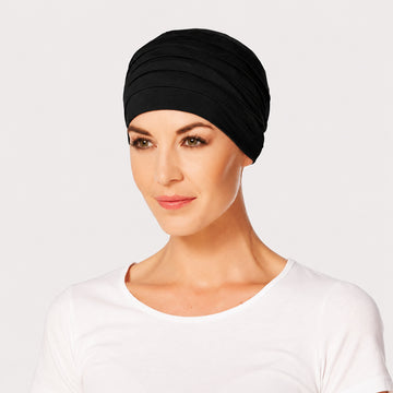 Yoga Turban Black turbante oncológico de bambú Christine Headwear color negro