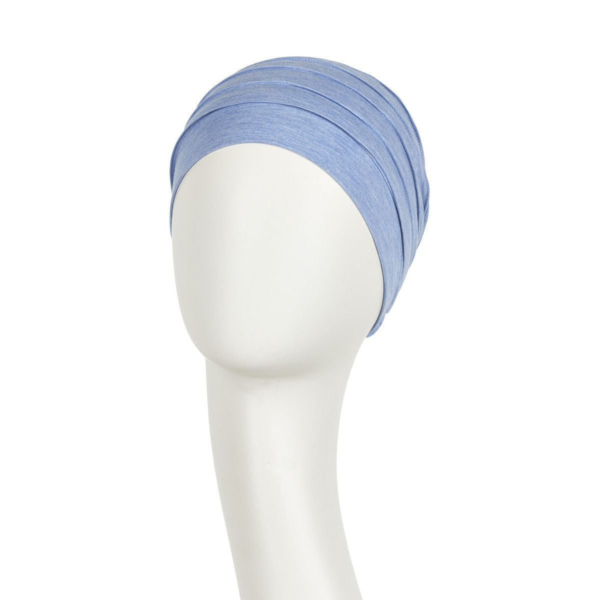 Yoga Turban 0469 Light Blue Melange | Turbante oncológico de bambú